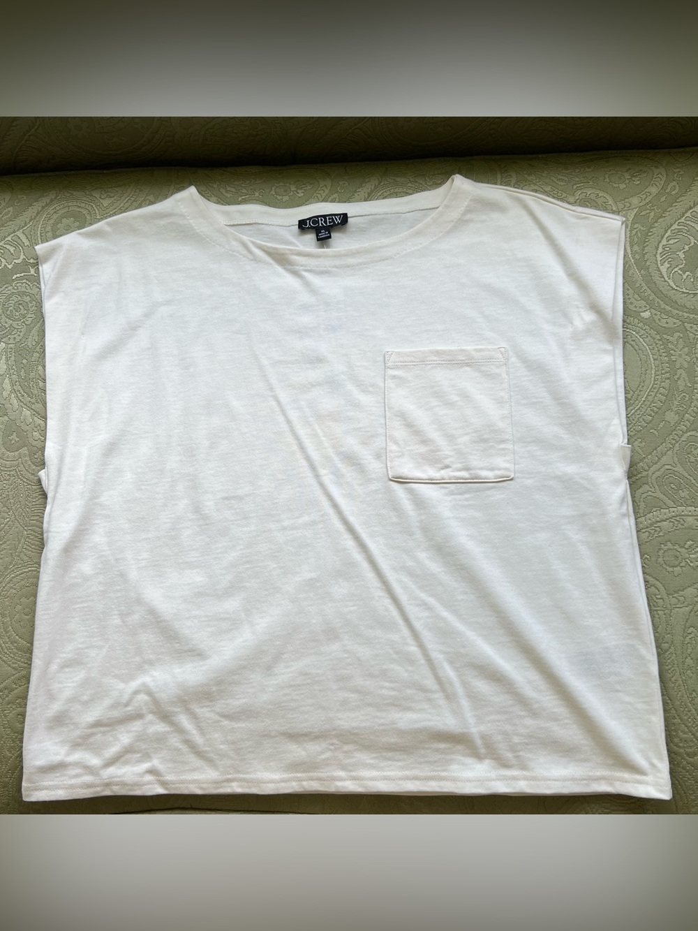 NWT J. Crew Mariner Jersey Boatneck Muscle T-Shirt Ivory Size XL